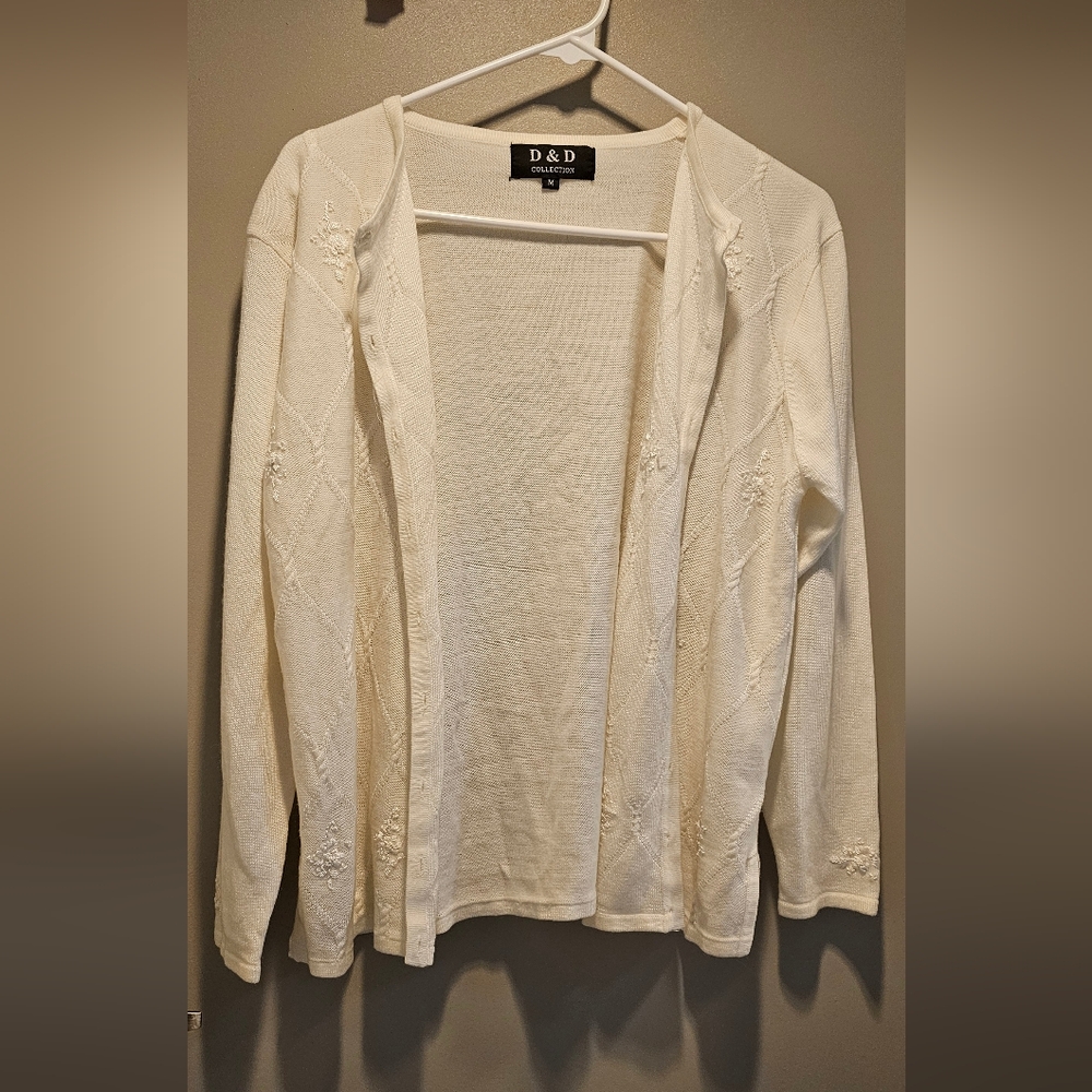 D&D Collection Cream Cardigan - Size M
